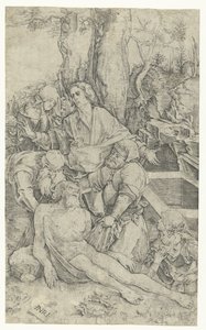 Złożenie do grobu Chrystusa autorstwa Nicoletto da Modena (attributed to)