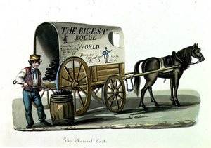 Wózek na węgiel, ok. 1840-44 (akwarela na papierze) autorstwa Nicolino Calyo