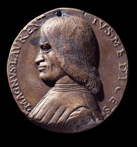 Medal portretowy Lorenza de Medici, zwanego Wspaniałym (Brązowy) autorstwa Nicolo Spinelli