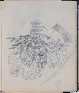 Prawa ręka H.C. Andersena. Szkic do „Łąki by Nysø” (Odense)