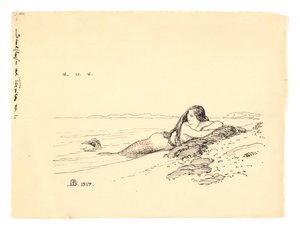 Ilustracja do „Gorączki piasku w Tisvilde” autorstwa Niels Skovgaard