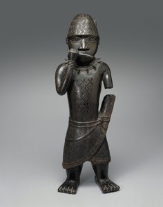 Figurka Hornblowera, nigeryjska, ok. 1504-50 (stop miedzi)