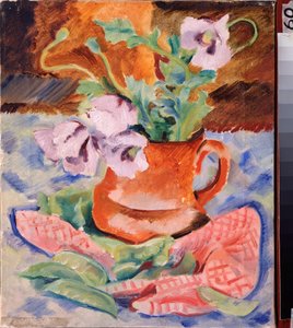 Nature morte, maki (Martwa natura, Maki) - Praca Nikołaja Andriejewicza Tyrsy (Tirsa) (1887-1942), gwasz i tempera na tekturze autorstwa Nikolai Adrianovich Tyrsa