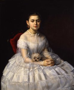 Portret Varvary Aleksandrowny Morozowej, z domu Chludowa 1848-1917, 1865. autorstwa Nikolai Andreyanovich Zavaruev