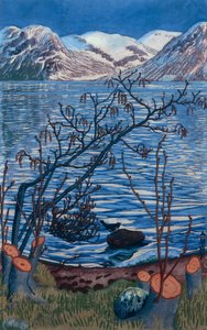 Ptak na kamieniu autorstwa Nikolai Astrup