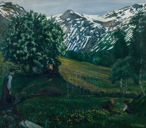 Wiosenna noc smieheggen, ok. 1918 r. autorstwa Nikolai Astrup