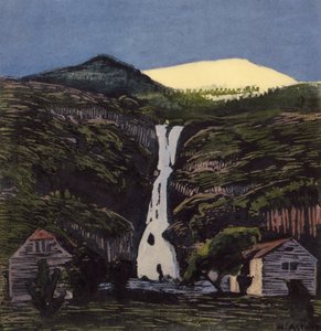 Wodospad i lodowiec autorstwa Nikolai Astrup