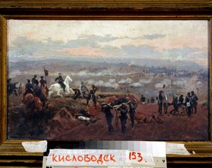 Atak na zielone wzgórza - odcinek z wojny krymskiej (1853-1856) - Obraz Nikołaja Dmitriewicza Dmitrieva Dmitrieva Orenbourgsky