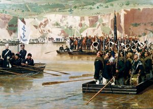 Rosjanie przekraczający Dunaj w Swisztowie w czerwcu 1877 r.