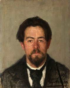 Portret autora Antona Czechowa, 1860-1904, 1895. autorstwa Nikolai Ivanovich Kravchenko