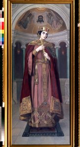 Święta Cesarzowa Aleksandra (IV wiek) (Święta Cesarzowa Aleksandra). Obraz Nikołaja Korniłowicza Bodarewskiego (1850-1921). olej na płótnie