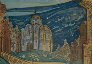 Putivl. Scenografia do opery Książę Igor A. Borodina, 1914 autorstwa Nikolai Konstantinowitsch Roerich
