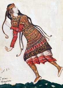 Bardzo modna dama. Projekt kostiumu do baletu Święto wiosny Le Sacre du Printemps I. Strawińskiego, 1912 autorstwa Nikolai Konstantinowitsch Roerich