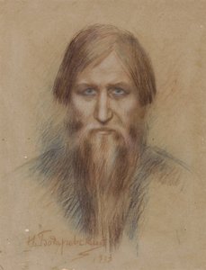 Portret rosyjskiego mistyka Grigorija Rasputina 1869-1916, 1913 autorstwa Nikolai Kornilovich Bodarevsky