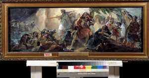 Żydzi przekraczający Morze Czerwone (przejście Izraelitów przez Morze Czerwone). Obraz Nikołaja Nikołajewicza Ge (wesoły) (1831-1894), olej na płótnie, sztuka rosyjska. Państwowe Muzeum Sztuki, Charków (Ukraina).