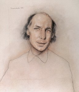 Portret rosyjskiego pisarza Andrieja Bielego (lub Belyja lub Beli autorstwa Nikolai Nikolayevich Vysheslavtsev