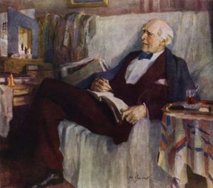 Portret rosyjskiego aktora i reżysera teatralnego Konstantina Stanisławskiego przy pracy