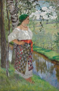 Wieśniaczka nad strumykiem autorstwa Nikolai Petrovich Bogdanov Belsky