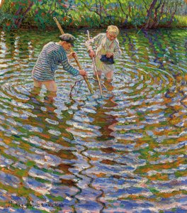 Młodzi chłopcy łowią raki autorstwa Nikolai Petrovich Bogdanov Belsky