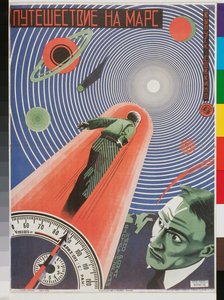 Plakat filmowy "Voyage pour mars autorstwa Nikolai Petrovich Prusakov