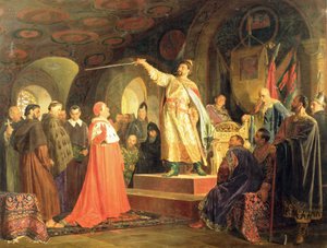 Халич-Волынийн хунтайж Роман Пап лам III Иннокентийн элчин сайдуудыг хүлээн авч байна, 1875 он