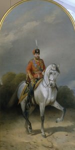 Portret cesarza Aleksandra III 1845-1894 w mundurze pułku husarskiego gwardii leibskiej, 1881