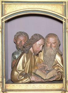 Św. Jakub Mniejszy, św. Filip i św. Barnaba, z Ołtarza Isenheim, ok. 1490 (drewno malowane)