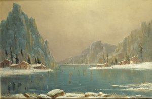 Łyżwiarze na jeziorze, XIX w.