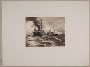 Parowce w Kronborg autorstwa Nils Severin Lynge Hansteen