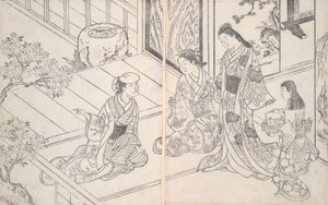 Scena domowa autorstwa Nishikawa Sukenobu