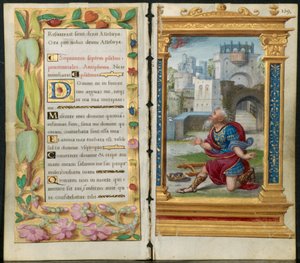 Karty sąsiadujące z Księgi Godzin: Psalmy pokutne i Modlitwa Króla Dawida..., c. 1530-35.