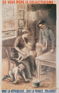 Dom Robotników Fabryki, plakat wyborczy, 1909 kolor lito
