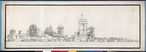 Chateau de Vincennes (pióro i atrament z praniem na papierze)