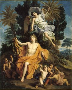 Francuski:  Apollon vainqueur du serpent Python Historia Apolla - Apollo ukoronowany zwycięstwem po zabiciu Pytona