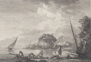 Widok szczątków świątyni Wenus na wyspie Nisida w pobliżu Pouzzol na G..., 1761.
