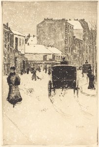 Bulwar Clichy w śniegu autorstwa Norbert Goeneutte