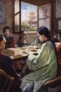 Chiny: Szkoła (kolor lito) autorstwa Norman Hardy