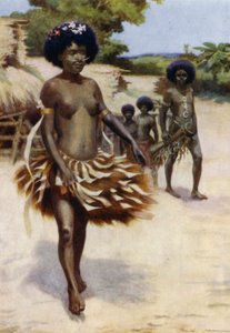 Off to the Dubu Dance, Nowa Gwinea Brytyjska (kolor lito) autorstwa Norman Hardy