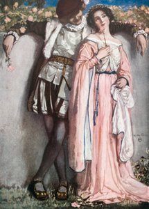 Beatrycze i Benedick. Wiele hałasu o nic - akt IV, scena 1 (kolorowa litografia)