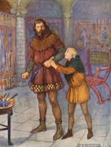 Ilustracja do opowieści Szekspira (kolorowa litografia)