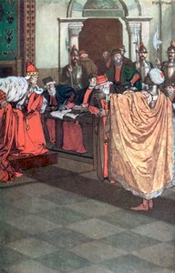 Otello, "Pokochała mnie za niebezpieczeństwa, które przeszedłem". Otello - Akt I, Scena 3 (kolorowa litografia)