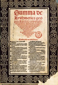„Arytmetyka podsumowań” Luca Pacioli autorstwa Northern Italian School