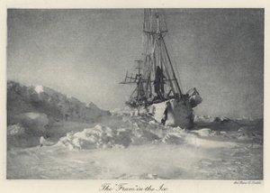 „Farma” w lodzie (zdjęcie czarno-białe) autorstwa Norwegian Photographer