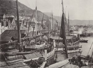 Widok na port w Bergen autorstwa Norwegian Photographer