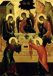 Trójca Święta, Szkoła Nowogrodzka, XV w. (tempera na płótnie)
