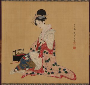 Oiran, okres Edo, początek XIX wieku. autorstwa Numata Gessai
