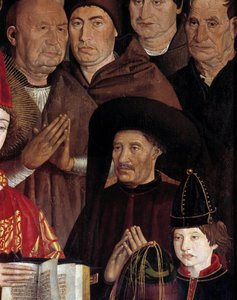 Poliptyk św. Wincentego (Paineis de Sao Vicente de Fora). Portret Henri Le Navigateur (1394-1460), księcia Portugalii. Fragment obrazu Nuno Goncalvesa, portugalskiego malarza z XV wieku. Narodowe Muzeum Sztuki Starożytnej, Lizbona