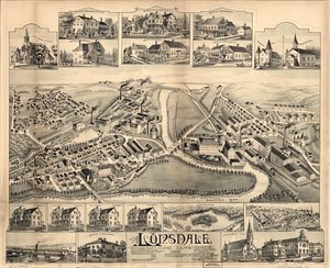 Lonsdale, Rhode Island, 1888. autorstwa O.H. Bailey and Co.