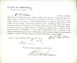 Przysięga lojalności OS Fullera z Missouri, hrabstwo St.Louis autorstwa O.S. Fuller