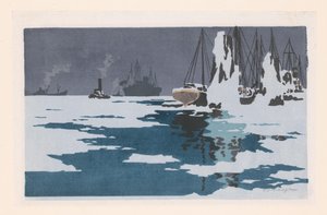 Widok na Bremerhaven autorstwa O. Droegl (signed by artist)